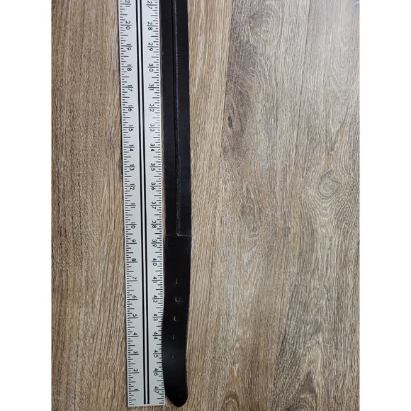 Maggio & Rossetto Black Leather Men's 42 Casual Belt Silver Buckle 1.5" Width - Picture 5 of 11